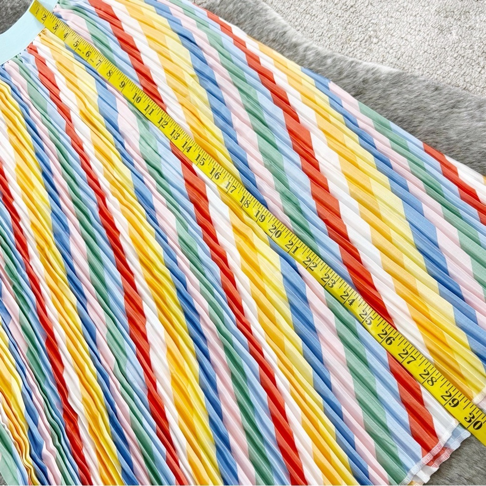 LuLaRoe Lola Rainbow Colorful Striped Pleated Skirt 2XL - Picture 9 of 10